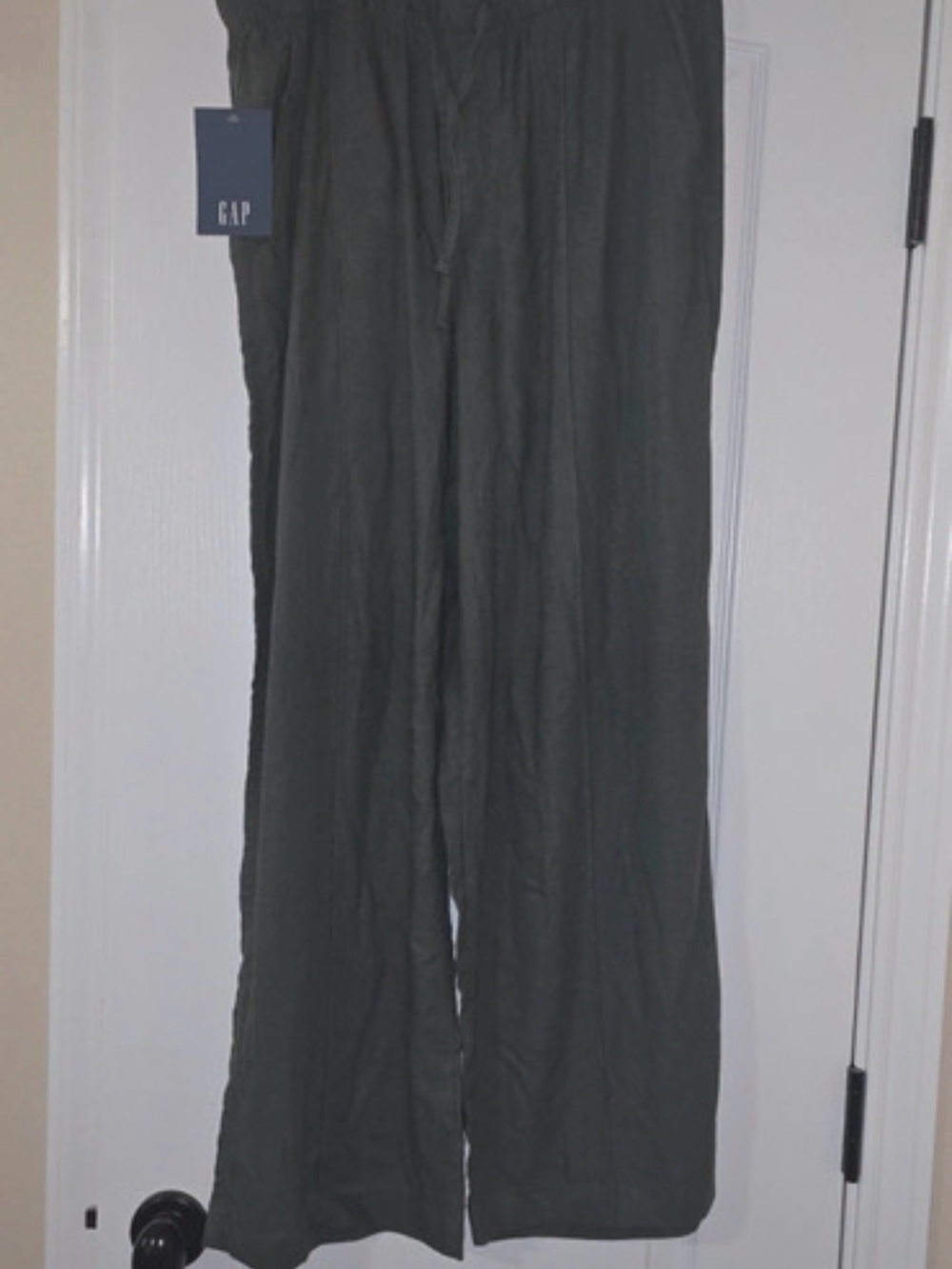 NWT GAP womens green Drawstring linen Pants